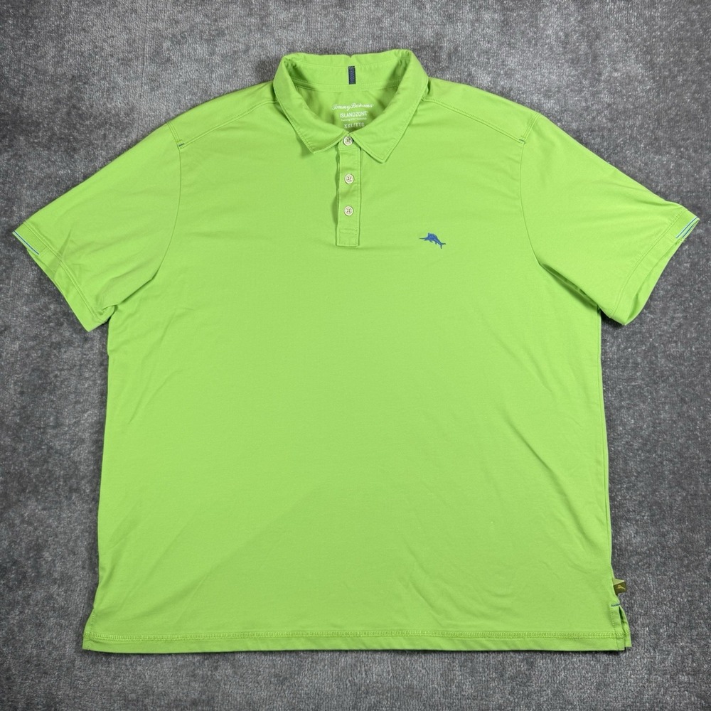 Tommy Bahama Polo Shirt Men's XXL Green Short Sleeve IslandZone Beach Golf